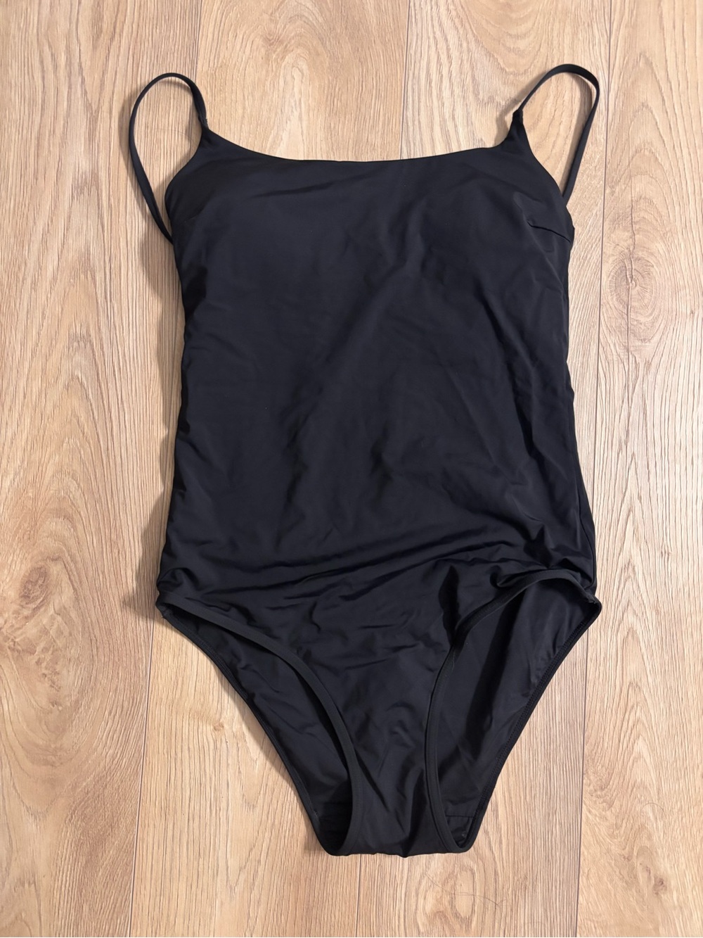 KNIX Black One-Piece Swimsuit with Slim Straps- MED TALL